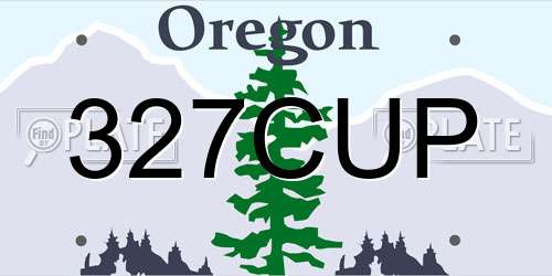 327CUP Oregon License Plate