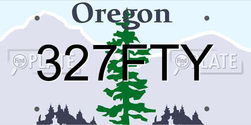 327FTY Oregon License Plate