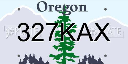 327KAX Oregon License Plate