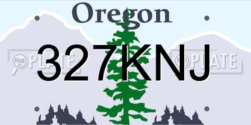 327KNJ Oregon License Plate
