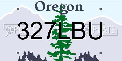 327LBU Oregon License Plate