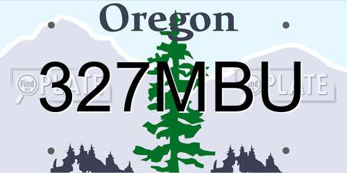 327MBU Oregon License Plate