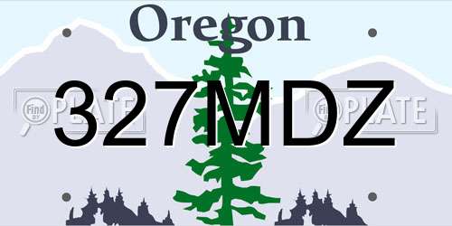 327MDZ Oregon License Plate