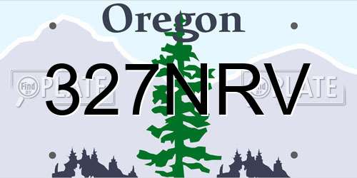 327NRV Oregon License Plate