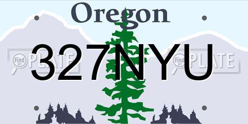327NYU Oregon License Plate