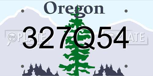 327Q54 Oregon License Plate