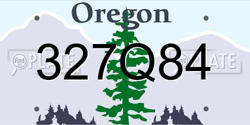 327Q84 Oregon License Plate