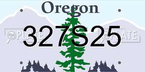 327S25 Oregon License Plate