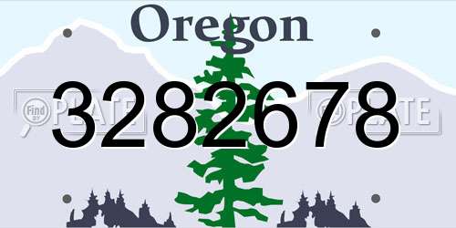 3282678 Oregon License Plate
