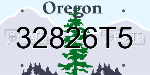 32826T5 Oregon License Plate
