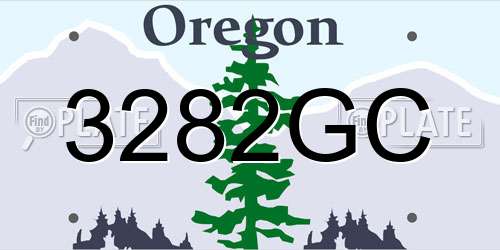 3282GC Oregon License Plate