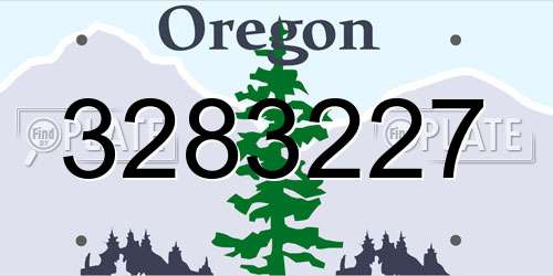 3283227 Oregon License Plate