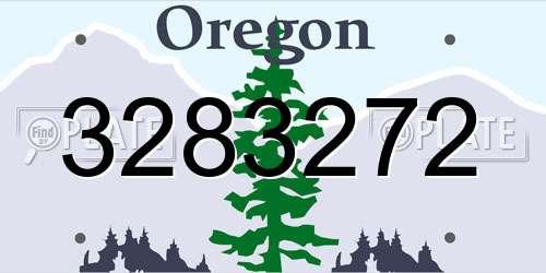 3283272 Oregon License Plate