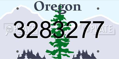 3283277 Oregon License Plate