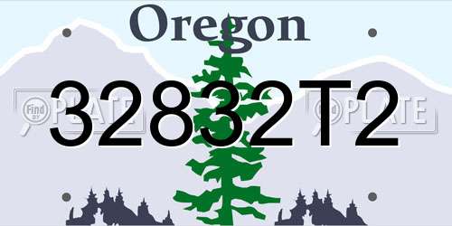32832T2 Oregon License Plate