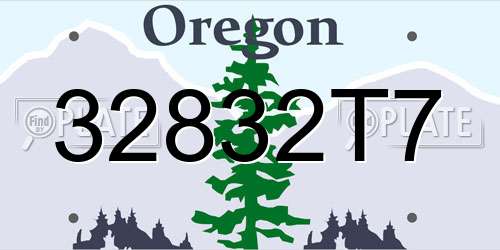32832T7 Oregon License Plate