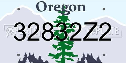 32832Z2 Oregon License Plate