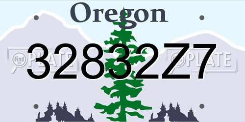 32832Z7 Oregon License Plate