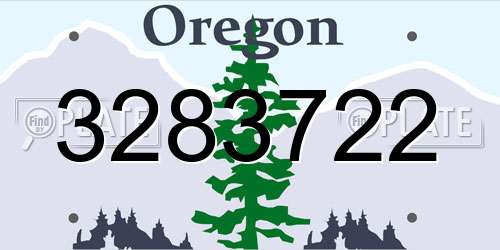 3283722 Oregon License Plate