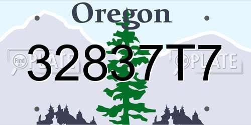 32837T7 Oregon License Plate