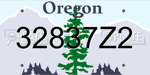 32837Z2 Oregon License Plate