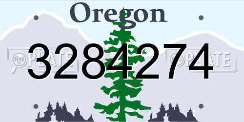 3284274 Oregon License Plate