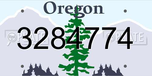 3284774 Oregon License Plate