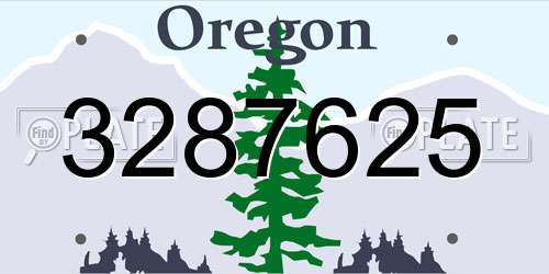 3287625 Oregon License Plate