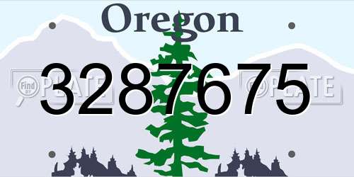 3287675 Oregon License Plate