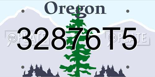 32876T5 Oregon License Plate