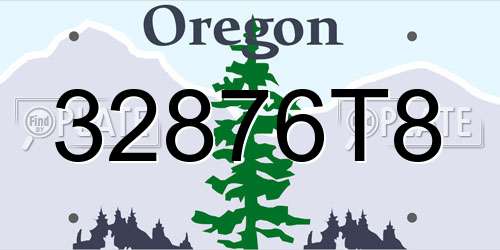 32876T8 Oregon License Plate