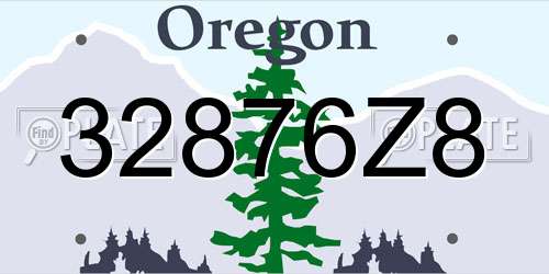 32876Z8 Oregon License Plate