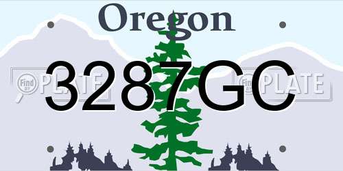 3287GC Oregon License Plate