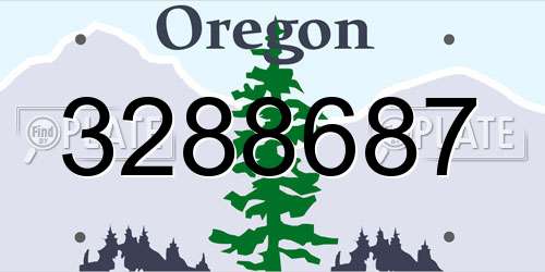 3288687 Oregon License Plate