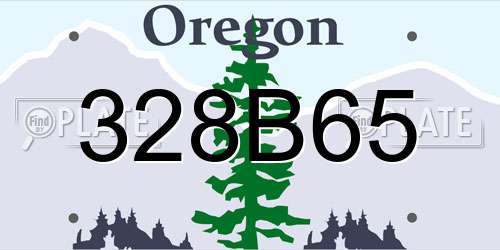 328B65 Oregon License Plate