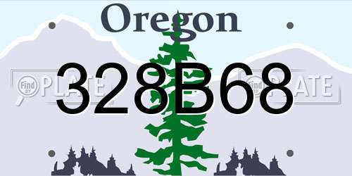 328B68 Oregon License Plate