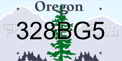 328BG5 Oregon License Plate