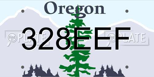 328EEF Oregon License Plate