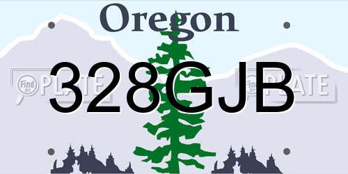 328GJB Oregon License Plate