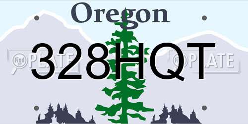 328HQT Oregon License Plate