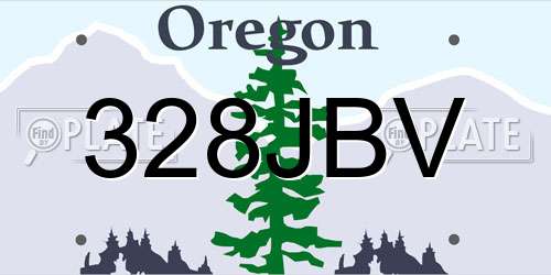 328JBV Oregon License Plate