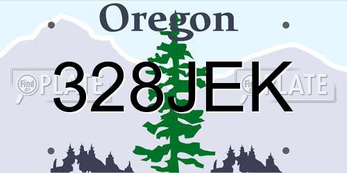 328JEK Oregon License Plate