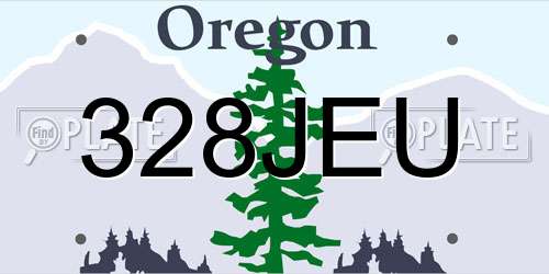 328JEU Oregon License Plate