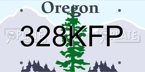 328KFP Oregon License Plate