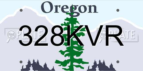 328KVR Oregon License Plate