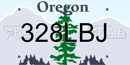328LBJ Oregon License Plate