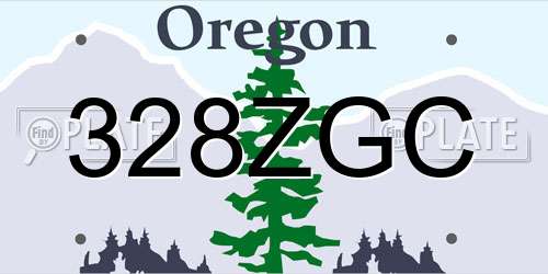 328ZGC Oregon License Plate