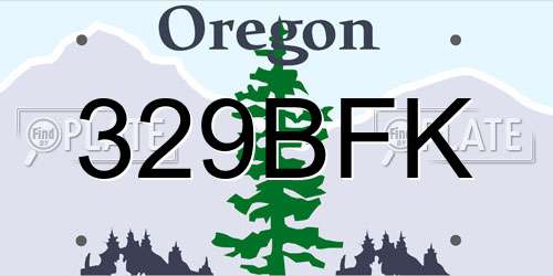 329BFK Oregon License Plate