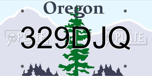 329DJQ Oregon License Plate