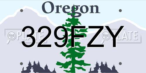 329FZY Oregon License Plate